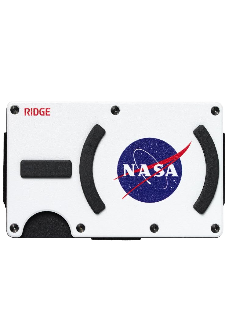 Ridge Wallets for Men Compatible with Magsafe - Slim Minimalist Compact Wallet and Card Holder, RFID Protected Front Pocket Wallets for Men with Integrated Cash Strap (Nasa) Image