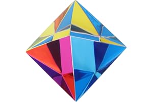 ZhuoChiMall CMY Color Orthoctahedron, 46mm (1.8 inch) Regular Octahedron Prism for Home or Office décor, STEM/STEAM Desktop Toys Easter Basket Stuffer for Kids