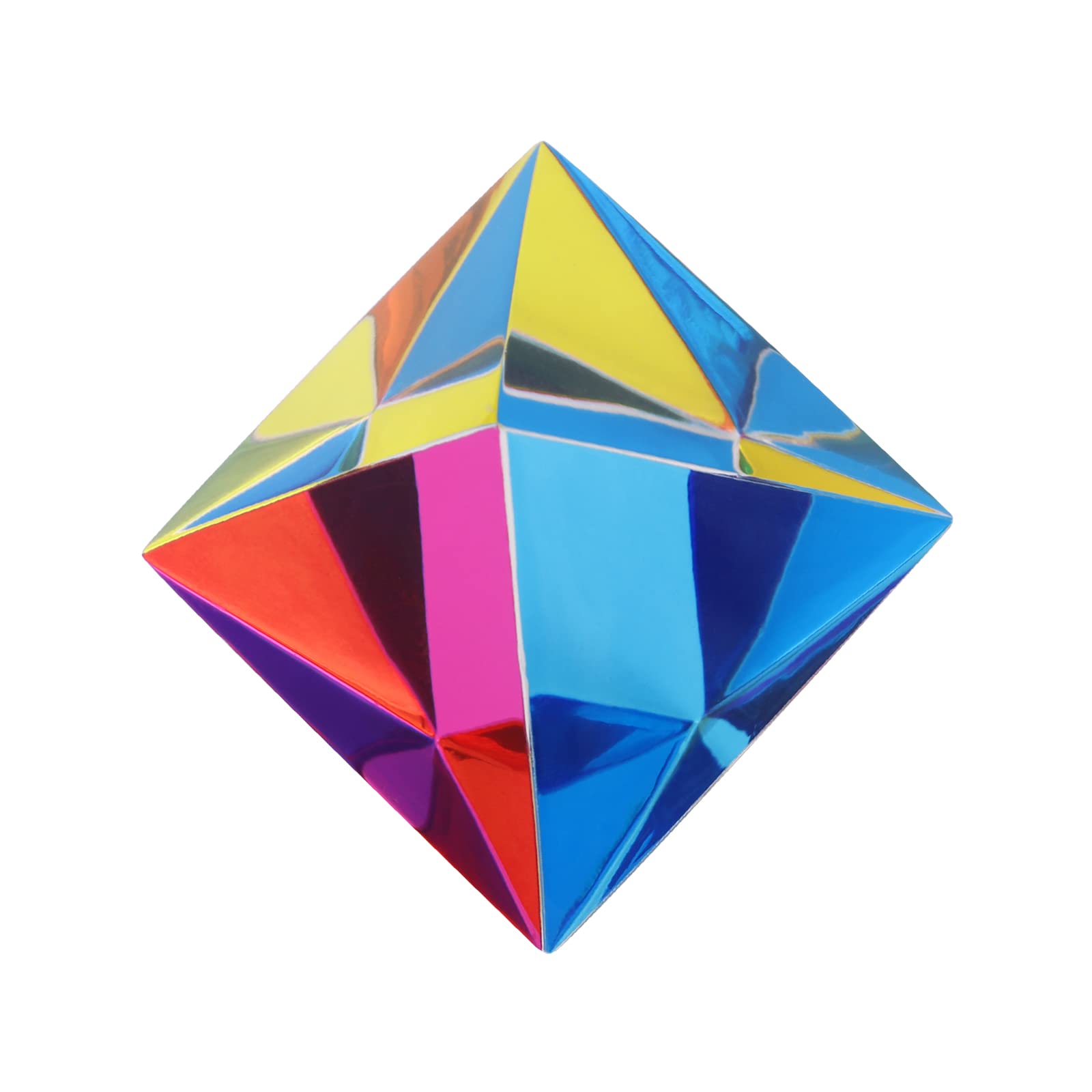 ZhuoChiMall CMY Color Orthoctahedron, 46mm (1.8 inch) Regular Octahedron Prism for Home or Office décor, STEM/STEAM Desktop Toys Easter Basket Stuffer for Kids