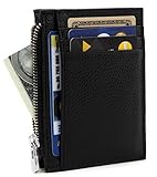 DEEZOMO RFID Blocking Genuine Leather Front Pocket Secure Mini Wallet