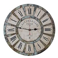 Old Oak Decorative Wall Clock Vintage Large 16-Inch Silent Non-Ticking for Kitchen Living Room Bathroom Bedroom Wall Decor with Roman Numerals
