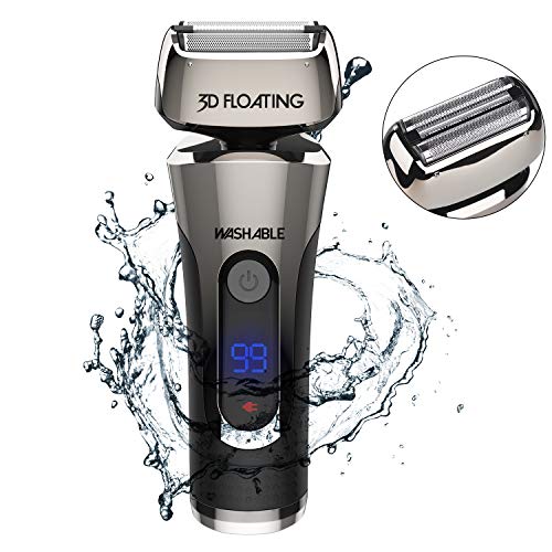 GOOLEEN Electric Razor for Men Cordless Foil Shaver Wet and Dry Electric Shaver for shaving Beard Trimmer with Waterproof 3D Flexible Head USB Rechargeable LED Display