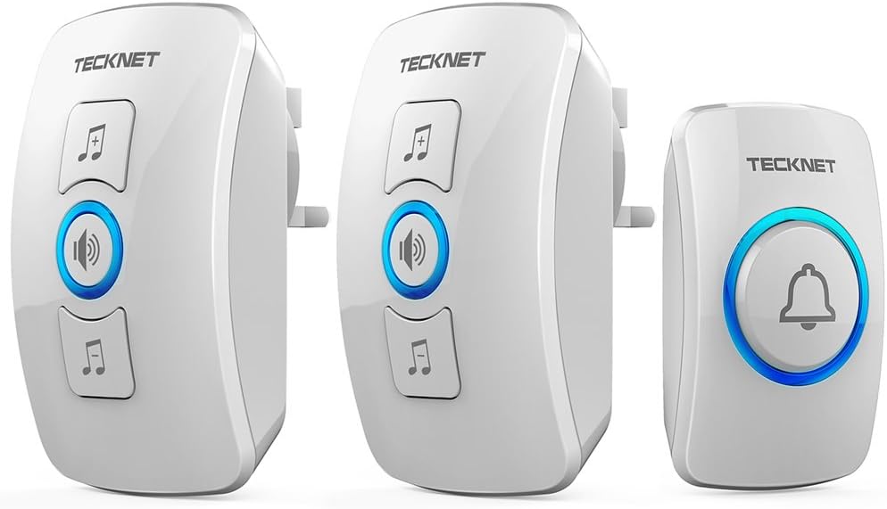 Premium Twin Mains Plugin Wireless Cordless Doorbell Door