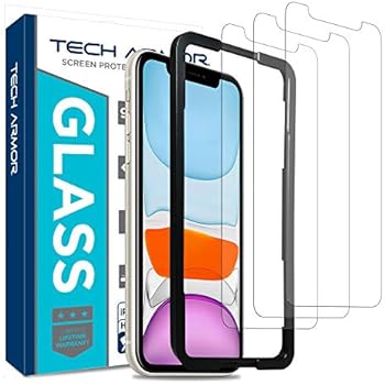 Tech Armor Ballistic Glass Screen Protector for Apple iPhone 11 / iPhone Xr - Case-Friendly Tempered Glass [3-Pack], Haptic Touch Accurate Designed for New 2019 Apple iPhone 11
