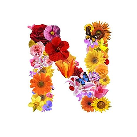 Amazon 一文字からの ステッカー 花 フラワー Lサイズ 10cm 10cm