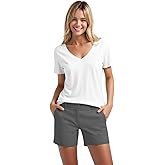 Hybrid & Company Womens Relaxed Comfy Breathable Stretch Walking Shorts with Pockets