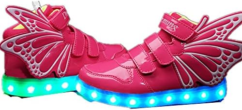 Wings Led Light Up Shoes 11 Colors Flashing Rechargeable Sneakers Ankel Boots for Kids Boys Girls
