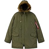 Alpha Industries N-3B Oxford Parka Military Style Winter Jacket Water-Resistant Snorkel Hood Coat Heavyweight Outerwear