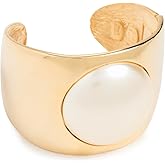 Kenneth Jay Lane Women's Gold Cuff, White Pearl, One Size