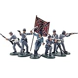 W Britain Super Deetail Toy Soldiers 52014 American Civil War Confederate Infantry No.3 - 6 Figure Set 1/32 Scale, 54mm