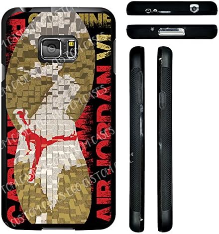 (Galaxy s7 VII) EGO CUSTOM CASES Tan, Red, and Black Carmine 6's Foot Print TPU Rubber Silicone Phone Case