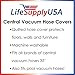 LifeSupplyUSA 35ft Washable Knitted Hose Sock Cover Replacement for Central Vacuum Cleaner with Application Tube - Protects Walls, Floors, & Furniture
