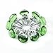 IQUALITE 12pcs Diamond Shape Crystal Glass 30mm Cabinet Door Knob Green