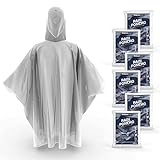 Hagon PRO Disposable Rain Ponchos for Adults (5 Pack) Premium Quality 50% Thicker - 100% Waterproof Emergency Rain Ponchos with Hood - for Concerts, Amusement Parks, Camping