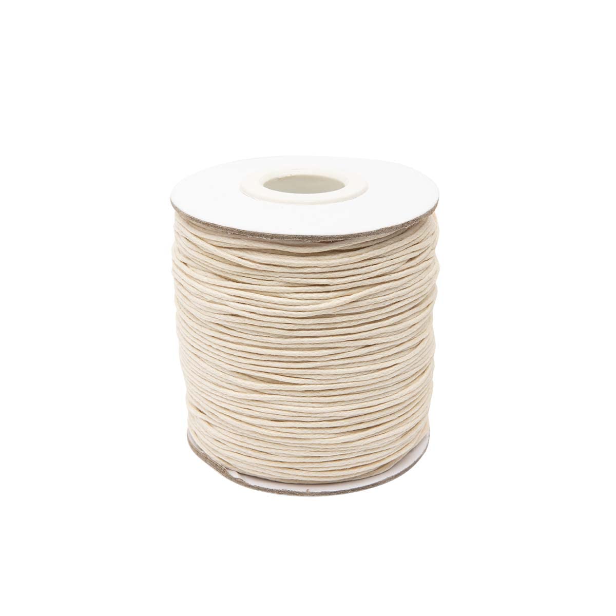 Realm Waxed Cord Cotton - Bracelets, Necklaces, Jewellery Thread, Shamballa Macrame (1mm Natural - 6m)