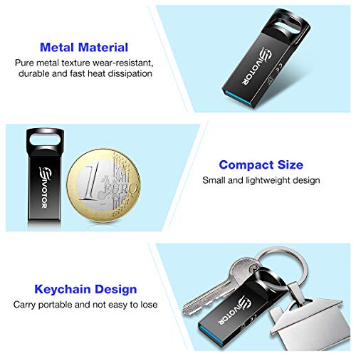 USB Flash Drive 128GB, EIVOTOR Memory Stick USB3.0 Flash Drive Mini Memory Stick Waterproof USB Stick Pendrive Data Traveler Gift for School Office Car PC Kids