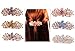Yeshan Women Rhinestone Crystal beaded Flower Pattern Hair Barrettes Clips,White