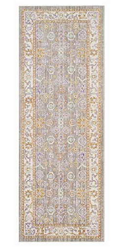 Safavieh Windsor Collection WDS313G Grey and Cream Vintage Distressed Bohemian Runner (3' x 8')