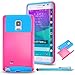 Note Edge Case,Samsung Note Case-AnnBay(TM) for Samsung Galaxy Note Edge 2in1 Series Champagne Hard Cover Case White Rubber Gel Soft Silicone TPU Case(Hot Pink&Blue)