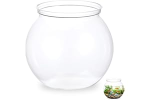 VIN BEAUTY Mini Plastic Fish Bowl 27 oz Decorative Small Fishbowl, Aquarium Fish Bowls Unbreakable Heavy Duty Bowl for Centerpiece Vases, Party Decorations, Pack of 1