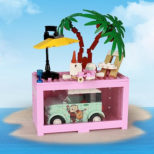 SUNHABI Seaside Retreat with Camping Car Toy Building Sets for 5Year