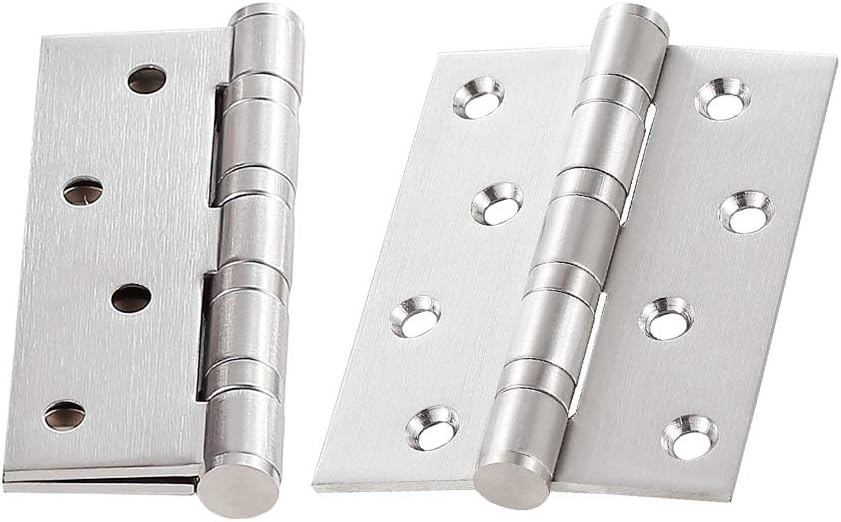 AOLISHENG Door Hinges 4 inch 100mm x 75mm Stainless Steel Heavy Duty Hinges for Wood Ball Bearing Internal Chrome Butt Silver Door Hinge 1 works - Image 4