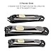 BESTOPE Nail Clippers Set, 3pcs Fingernail & Toenail & Slant Edge Nail Cutter Trimmer Set With Metal Case, Black Stainless Steel, Good Gift for Women & men