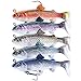 Goture Fishing Lures for Bass - Lead Jigs Soft Plastic Fishing Lures with Hook Freshwater and Saltwater Fishing Bait (5 Colors/0.82oz（5 Pack）