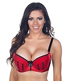 Parfait by Affinitas Women's Charlotte Padded Bra, Red/Black, 30FF