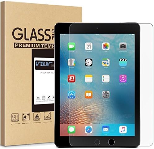 iPad 9.7" (2018) 2017 / iPad Pro 9.7 / iPad Air 2 / iPad Air Screen Protector, VUV Tempered Glass Film [9H Hardness] 2.5D Arc Edges HD Anti-Scratch Bubble-Free with [Lifetime Replacement Warranty]