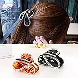 Cfalaicos Women Kid Girl Hair Clip Pin Claw Barrettes Accessories (1 Khaki + 1 Black butterfly Claw)