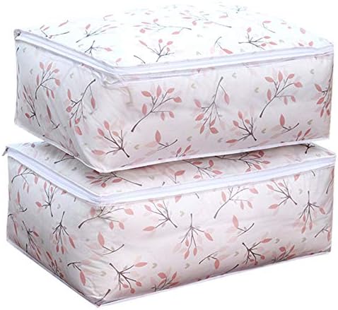 2PCs Vacally Foldable Large Capacity Quilt Storage Bag Clothes Blanket Closet Sweater Organizer Box Pouch