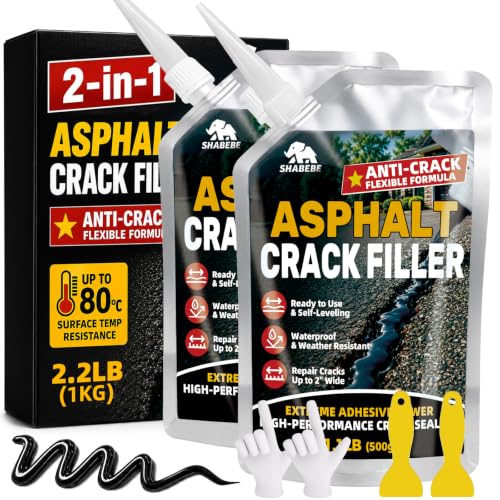 Asphalt Crack Filler - 2.2LB Self Leveling Concrete Crack Sealant, High Elasticity