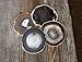 Airblasters Black Color 3.5-4 inch Natural Sliced Agate Coaster Set of 4