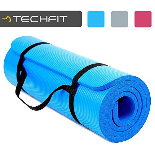 TechFit Yoga Mat Extra Thick with Carry Straps, 180×60 cm, Non Slip