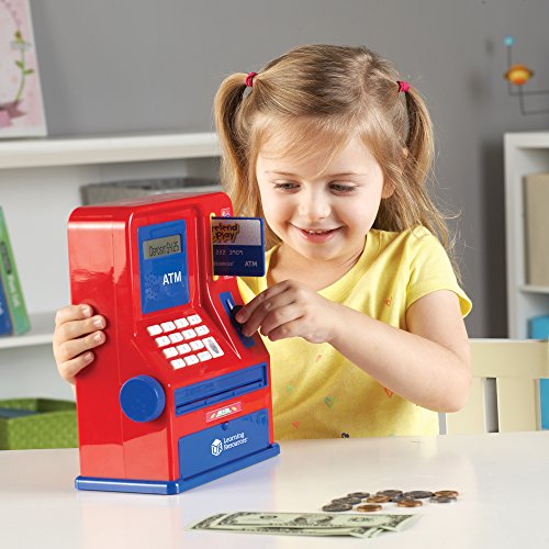 Learning Resources Teaching ATM Bank, Blue & Red, 32 Pieces