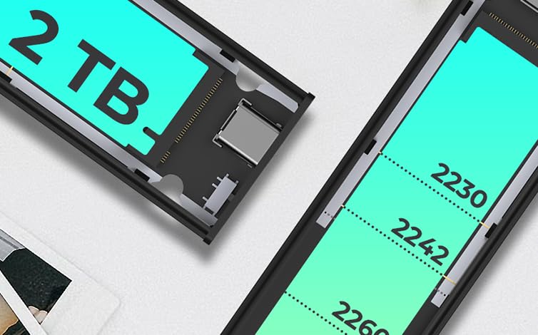 ICY Box M.2 SSD/NVMe Gehäuse, USB 3.2 (10 Gbit/s), Werkzeuglos, Kühlsystem, USB-C, USB-A, PCIe, M-Key, Extern, NVMe Adapter, Aluminium, Schwarz, IB-1807MT-C31 6