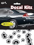 Chroma 5310 Decal Kitz Black/Silver 6" x 8" Bullet Holes Self-Adhesive Decal Kit (18 pieces)