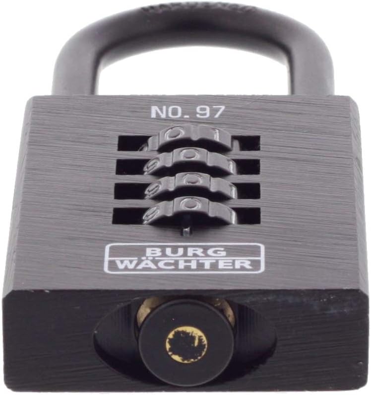 BURG-WÄCHTER Padlock with Combination Lock, Numero 97, 40 mm, Cast Iron, Black - Image 5