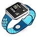 UMTELE Soft Silicone Replacement Strap with Silver Frame for Fitbit Blaze Smart Fitness Watch, Large, BlueOrbit/GammaBlue