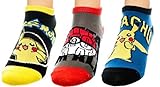 Pokemon 3 Pack Ankle Pedi Socks Pikachu Pokeball Licensed 3 Pairs New Licensed
