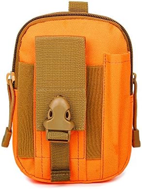 Outdoor multifunctional Tactical Holster Military Molle Hip Waist Belt Bag Wallet Pouch Purse Phone Case with Zipper for iPhone 7 6s Plus 5S Samsung Galaxy S7 S6 LG HTC and more (orange)