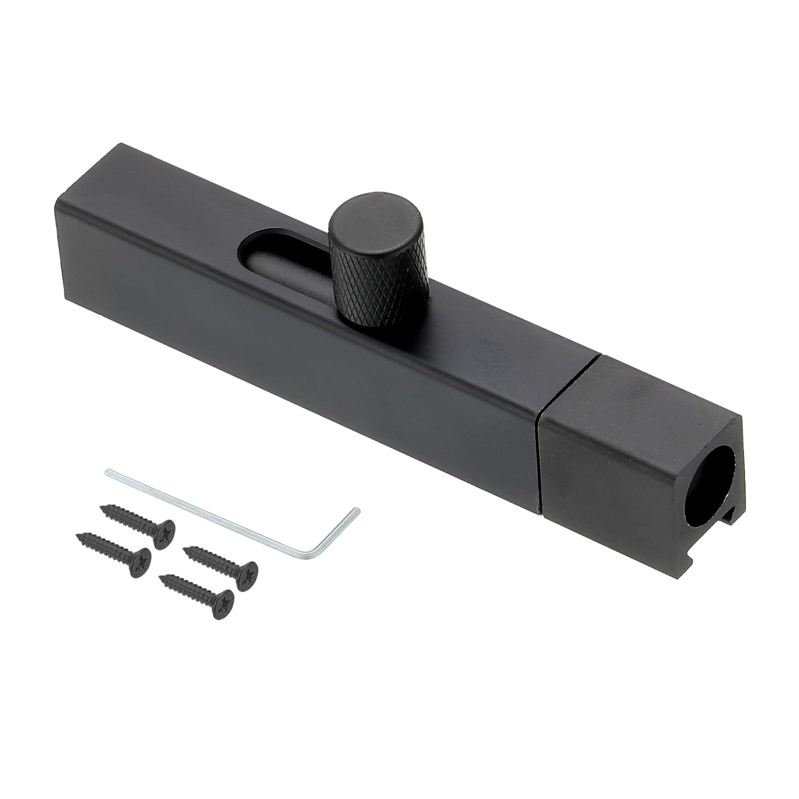 PATIKIL Gear Handle French Door Lock, 3 Inch Aluminum Alloy Barrel Bolt Latch Security Slide Door Deadbolt Lock with Screws for Inside Bedroom Door Cabinet Safety, Black