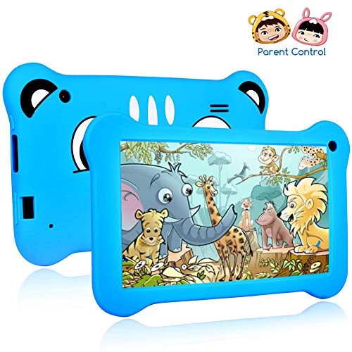 Tablet for Kids, 7 inch Kids Tablet Android 9.0 2GB +16 GB Learning Tablet with IPS Eye Protection Screen Dual Cameras WiFi GMS Certified Kids-Proof Children Tablets Parent Control (Blue)