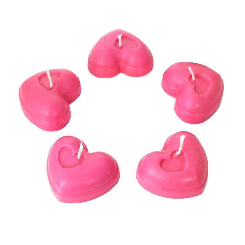 5X Romatic Heart Candles Beeswax Valentine's Day Love Wedding Rose 36368