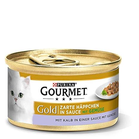 Purina GOURMET Gold Zarte Häppchen in Sauce, Katzennassfutter, für anspruchsvolle Katzen, Tiernahrung / Nassfutter, Dose
