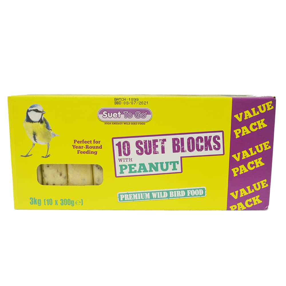 Suet To Go Peanut Suet Blocks Wild Bird Treat 10 x 300 gm