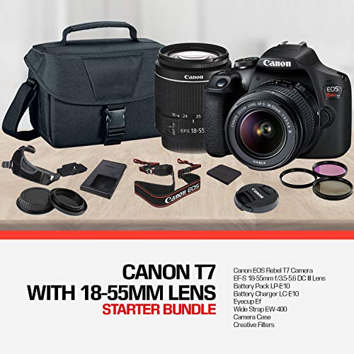 Canon Rebel T7 DSLR Camera with 1855mm Lens Kit and Carrying Case