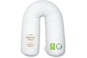 Coop Home Goods Oreiller de maternité – Oreiller de corps en mousse à mémoire de forme pour la grossesse, oreiller de grosses