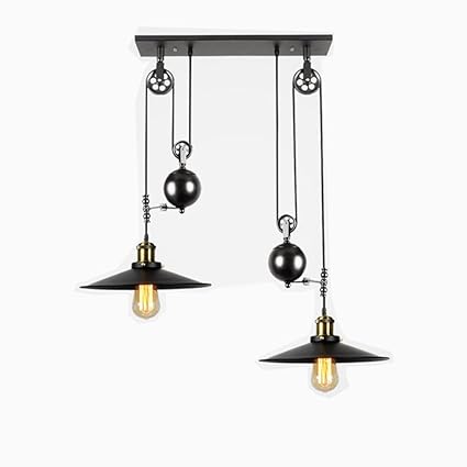Ytlfsd E27 Vintage Iron Pulley Pendant Light Industrial